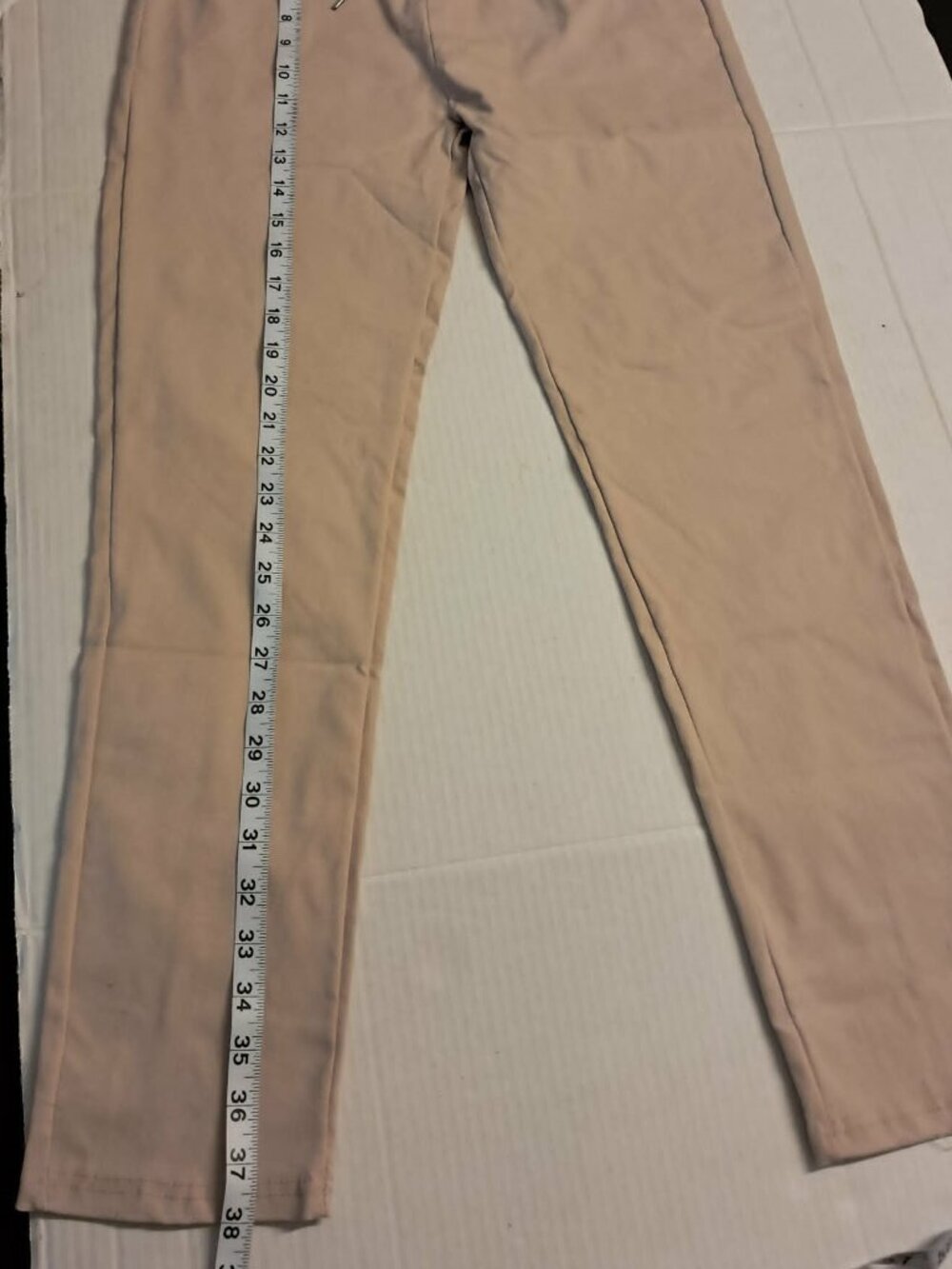 Beige Lightweight Twill Drawstring Pants Size M ✨ - Picture 8 of 9